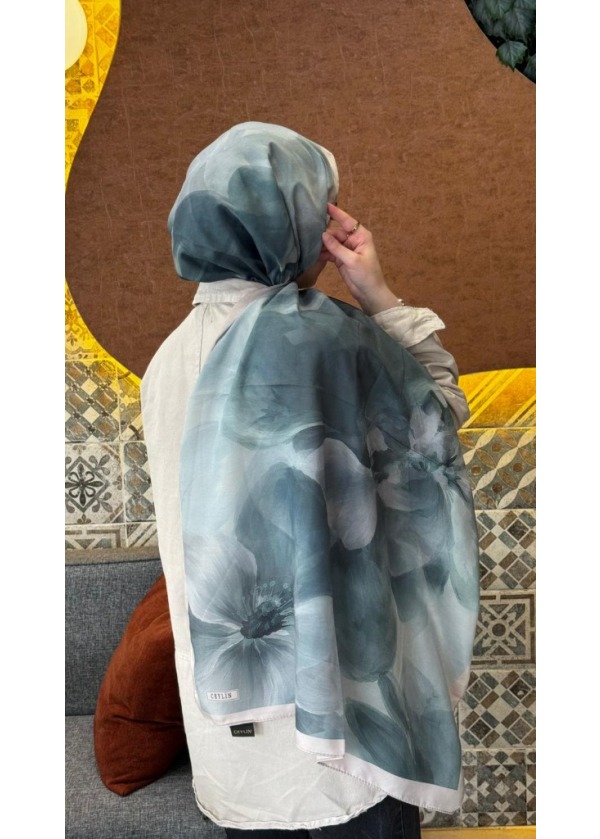 Ceylin Soft Anemon Suluboya Çiçek Desenli Pamuklu Şal - C13