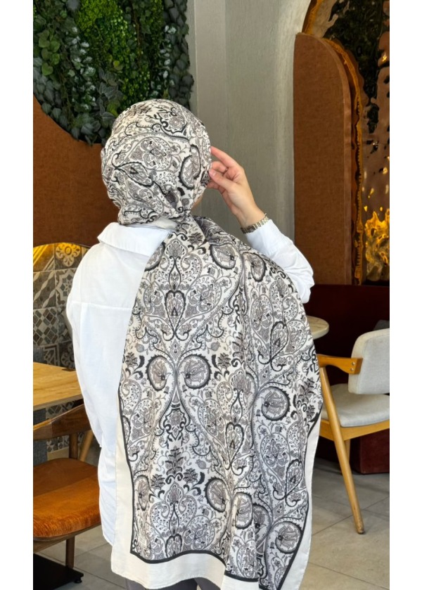 Ceylin Klasik Buta Paisley Desenli Pamuklu Şal - C14