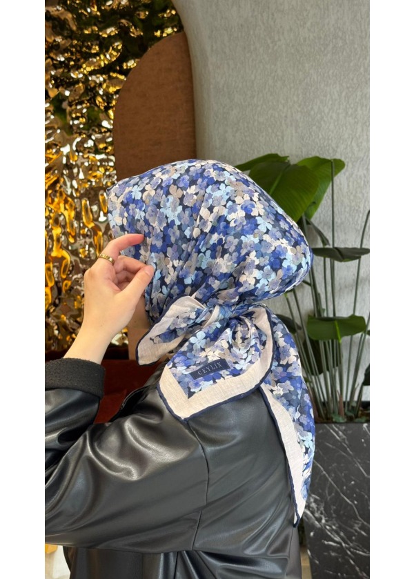 Ceylin Minik Kır Çiçeği Desenli Pamuklu Eşarp - Renk Seçenekli